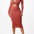 open neck halter midi dress