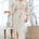 long sleeve midi length font button dress with collar in ivory