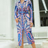 LONG SLEEVE FRONT DRAPE BUTTON DOWN MIDI SHIRT DRESS