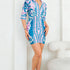 half sleeve short dress in teal with front drapes 