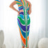 deep v neck front drapes midi dress