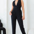 convertible halter and harem fit pants jumpsuit in black