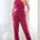 convertible halter and harem fit pants jumpsuit in magenta