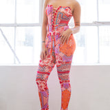 Lace Up Corset Jumpsuit