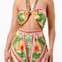 tropical satin convertible halter neck and wide pants jumpsuit