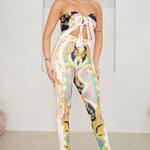 scarf tube top and leggings set 