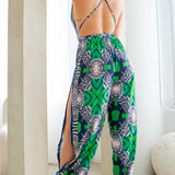 Cowl Neck Jumpsuit with Bare Back