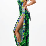 Cowl Neck Jumpsuit with Bare Back