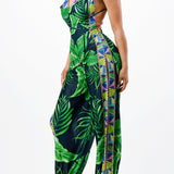 Cowl Neck Jumpsuit with Bare Back