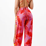 Cowl Neck Jumpsuit with Bare Back