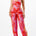  tropical back tie halter jumpsuit with side slits in red