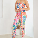 Scarf & Stretched Legging Pants Set