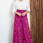 high waisted wide pants in red