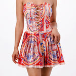 corset top and pleats skirt set 