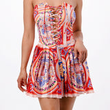 corset top and pleats skirt set 