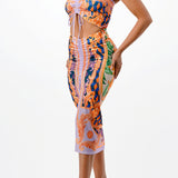 Adjustable Ruched Midi Skirt Set