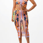 DRAPE SUMMER TUBE TOP AND SKIRT SET