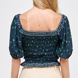 Puff Sleeve Smocked Top
