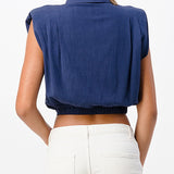 Shoulder Pad Linen Shirt