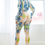 Satin Blouse & Bottom Set