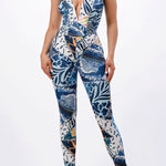 V NECK TUBE TOP WITH LEGGINGS SET IN BLUE 