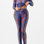 Zip-up jacket top with legging set
