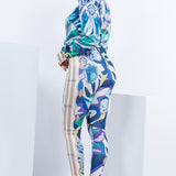 Jewelry Printed Blouse & Legging Set