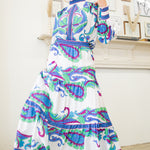 Tiered Maxi long skirt in blue