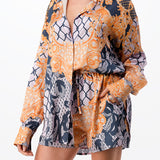 oversized long sleeve button down shirt and short pants set